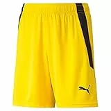 PUMA Teamliga Shorts Jr – Pantaloncini Unisex per Bambino, Unisex - Bimbi 0-24, Pantalone Corto, 704931-07, Cyber Yellow-p, 12 Anni
