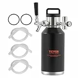 VEVOR Mini Spillatore di Birra Portatile Capacità 1,89L, Mini Fusto Nero per Birra Artigianale Portatile Pressione Regolabile 0~30PSI Funzione Refrigerazione & Isolamento da Campeggio Evento Carnevale