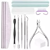 Lime, Buffer, e Tronchesino professionali per unghie, Spingi Cuticole Raschietto, Spazzola, Set per manicure e pedicure, adatto casa e salone
