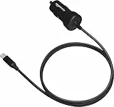 Amazon Basics - Caricabatterie per auto 5 V 2,4 A con cavo Lightning Dritto, 0,91 m, Nero