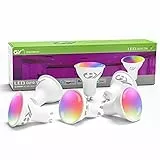 GY Lampadina intelligente a LED 6 WiFi compatibile con Alexa/Google Home, 7W 500LM GU10 RGB Dimmerabile 16 milioni di colori Bianco caldo/freddo 2700K-6500K RA80