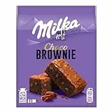 Milka, Choco Brownie, Tortina Soffice e Golosa con Golose Pepite di Cioccolato al Latte e un Cuore di Cioccolato Milka, con Latte Alpino, Cacao Sostenibile, 150g (6 merende da 25g)