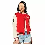 Superdry Vintage Collegiate Jrsy Bomber Maglione Cardigan, Rebel Red, L da Donna