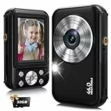 Fotocamere Digitali Compatte, Macchina Fotografica Digitale con scheda SD da 32 GB, FHD 1080P 44MP con Zoom digitale 16X, per bambini ricaricabile da 2.4'LCD Ricaricabile, 2 batterie per principianti