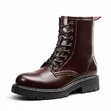 DREAM PAIRS Stivaletti da Donna Stivali con Lacci Tomaia Liscia 4cm Paragrafo BORGOGNA SDAB2207W-E Taglia 41 (EUR)