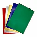 ARKRAFT carta da regalo 5 fogli colore natalizio classico oro argento rosso blu verde (Kraft Natale)