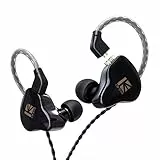Yinyoo KBEAR KS1 Cuffie In-Ear con Cavo, 1DD Auricolari Per Bassi Profondi Isolamento Acustico Auricolari In-Ear Gancio Per Laptop Android Telefono Allenamenti Per Computer (senza microfono, nero KS1)