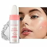Evidenziare la polvere toccante, Stick di polvere evidenziatore per viso e corpo, Contornare High Shine Glitter Sparkle Highlight trucco in polvere Blush (#01 Raggio di Luna Bianco)