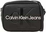 Calvin Klein Borsa Fotocamera scolpita 18 Mono, Crossover Donna, Nero con Rosa, One Size