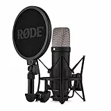 RØDE NT1 Microfono a condensatore da studio a diaframma largo di quinta generazione con uscite XLR e USB, supporto antiurto e filtro antipop per musicale, registrazione vocale e podcast (nero)