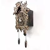 WALPLUS Orologio Da Parete Orologio a cucù Moderno Home Decor Decorazione Della Strofa Classico Cucina Soggiorno Casa Cucù Vintage Marrone 20.2x37cm