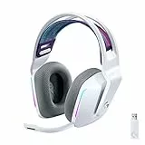 Logitech G733 LIGHTSPEED Cuffia Wireless con Microfono Gaming con Fascia per la Testa a Sospensione, LIGHTSYNC RGB, Tecnologia Microfono Blue VO!CE, Driver Audio Pro-G, Leggera - Bianco