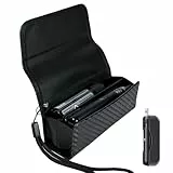 UPSHELL - Cover Kiwi Sigaretta Elettronica - Custodia In Eco Pelle Di Alta Qualità - Borsello/astuccio Sigaretta Elettronica Con Organizer Per Power Bank,accessori,liquido E Ricariche (Nero Carbon)