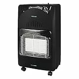 Cecotec Stufa a gas butano, piano cottura pieghevole sottile, 4200 W, in ceramica, 3 modalità, cilindro da 10 kg, triplo sistema di sicurezza, 4 ruote multidirezionali, copertura 30 m2