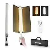 NEEWER Stick Luminoso Video CL124 PRO LED, Stick Bicolore Fotografia Batteria Ottimizzata 7.4V 3200mAh Bandiera Metallica Telecomando 2.4G Display LCD 1500Lux CRI97 + Portatile Oscurabile 3200K-5600K