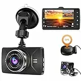 【2023 Nuova Versione】 CHORTAU Telecamera per Auto GPS Full HD 1080 Dashcam per Auto 3 pollici, Gran Angolo di Visuale di 170°, Registrazione in Continuo, Sensore G, Rilevamento del Movimento