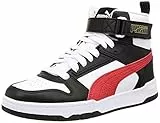 PUMA Rbd Game, Scarpe da Ginnastica Alte Unisex - Adulto, Bianco (Bianco Puma White High Risk Red Puma Black Puma Team Gold), 44.5 EU