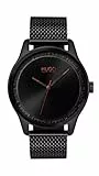 Hugo Orologio Analogico al Quarzo da Uomo con Cinturino in Maglia Metallica in Acciaio Inossidabile Nero - 1530044