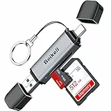 Lettore di Schede SD/Micro SD, Beikell Alta Velocità Alluminio Adattatore USB Tipo C e Lettore di Lchede OTG USB 3.0 di Memoria con Portachiavi per MMC/TF/SDXC/SDHC/Micro SDHC/Micro SDXC