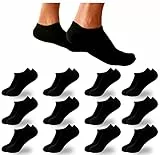 DIVABONNA 12 Paia Calzini Uomo Corti - Calzini Donna Corti - Fantasmini Uomo – Fantasmini Donna - Antiodore e Traspirante (40-46, Nero)