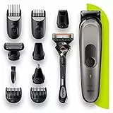 Braun 7 MGK7320 All-In-One Trimmer 10 in 1 per uomo, tagliacapelli viso, capelli, corpo, orecchie, naso, con tecnologia AutoSense, 8 accessori