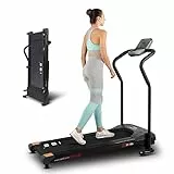 ISE Tapis Roulant Elettrico Pieghevole Salvaspazio, Motore 10 km/h 750W, Walking Pad con Schermo LCD per Velocità, Tempo, Distanza e Calorie, Ideale per Casa/Ufficio, Max.100 kg, SY-1006