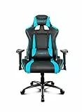 DRIFT Sedia da Gaming DR150BL -DR150BL- Sedia in semilpelle, Braccioli Regolabili 4D, pistone classe 4, basculable, altezza regolabile, schienale reclinabile, ccuscini lombari e cervicali, Nero/Blu