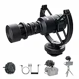 SYNCO Microfono per Fotocamera, M1S Shotgun Mic Condensatore Supercardioide Videomicro Compatibile per Fotocamera Canon Sony Nikon Smartphone Tablet Laptop, Microfono-Esterno-Reflex-DSLR-Fotocamera