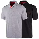 Lee Cooper LCTS011, Polo piqué Uomo, Grigio, L