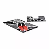 Relaxdays Set 2 Tappetini da Bagno con Motivo Grafico, Lavabili, per WC, Bidet, Doccia, Vasca, Gabinetto 80x50cm, Grigio, Poliestere