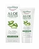 Equilibra Viso, Aloe Crema Viso Anti-Aging, Crema Viso Anti-Aging a Base di Aloe Vera, ad Azione Idratante, Lenitiva e Protettiva, per Prevenzione e Trattamento di Rughe e Segni del Tempo, 50 ml