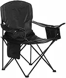 Amazon Basics - Sedia da campeggio con tasca termica, Nero (Imbottita)