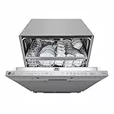 LG QuadWash DB242TX Lavastoviglie da Incasso a Scomparsa Totale, Serie 2, Classe D, 14 Coperti, 4 Bracci Irroratori, EasyRack+, Dual Zone, Wi-Fi, Motore Inverter Direct Drive, Acciaio