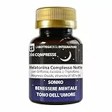 LABOTTEGADEGLIINTEGRATORI - Melatonina Complesso Notte Compresse 1 al dì | con Griffonia Escolzia Triptofano Magnesio Vitamine B1 B3 B6 | Sonno Umore e Rilassamento | Non animale