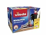 Vileda Revolution Box, Sistema Lavapavimenti Con Secchio E Piastra Piatta, 2 Panni In Microfibra, Per Tutti I Tipi Di Pavimento, Manico 3 Pezzi, Nero/Rosso, ‎40 x 28.3 x 28.5 cm, 1.53 Kg