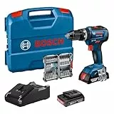 Bosch Professional Sistema 18V Trapano Avvitatore con Percussione GSB 18V-55 (incl. batteria 2x2,0 Ah + caricabatterie, 35 pz. Set di accessori Impact, in L-Case) - Amazon Exclusive Set