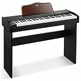 Eastar EK-10S Tastiera Musicale Pianoforte, 61 Tasti Dimensioni Standard Elettronica Pianola Verticale per i Principianti con Pedale Sustain e Libro Musicale Stand, Essenziale Regalo
