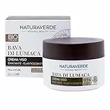 Naturaverde | BIO - Crema Viso Idratante, Elasticizzante, alla Bava di Lumaca, con Estratti BIO di Camomilla e Burro di Karitè, Certificata ICEA, 50ml