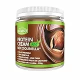 Ultimate Italia - Crema proteica al 30% spalmabile, senza zuccheri - 250g - gusto nocciola - senza lattosio e glutine - 100% vegetale - poche calorie, con vitamine