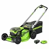 Greenworks Pro 60V 51 cm Brushless Nascower senza filo, altezza di taglio 25-85 mm, manico pieghevole, deposito verticale, con sacchetto da 60 litri (con batteria e caricabatterie da 4ah)