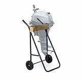 Relaxdays Supporto per Motore Fuoribordo, Carrello per Il Trasporto e Stoccaggio, in Acciaio, Fino a 100 kg, Blu Scuro