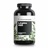 L-Arginina – 365 capsule vegane – 4500 mg di L-arginina HCL vegetale per dose giornaliera (3750 mg di L-arginina pura) – ad alto dosaggio – prodotta e testata in laboratorio in Germania