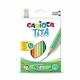 Carioca TITA, Matite Colorate, Matite in Resina Esagonali, Pastelli per Bambini e Adulti, Ideali per Disegnare e Colorare, Scrittura Morbida, Colori Assortiti, 36 Pezzi