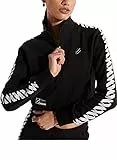 Superdry Sdry Code Tape Track Jacket Maglione Cardigan Donna, Nero, Large