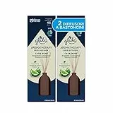 Glade Aromatherapy Diffusore di Oli Essenziali a Bastoncini, Fragranza Calm Mind Bergamotto e Citronella, Confezione da 2 Bastoncini da 80 ml
