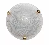 Generico Plafoniera In Vetro Classica Rete D40 Con Gancio Cromato, Plafoniere Soffitto Per Cameretta Bambini, Plafoniera Da Bagno, plafoniera soffitto da soggiorno (Oro D40)