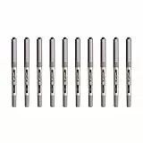 Uni-Ball Penna roller a inchiostro liquido nero, punta media da 0,7 mm, confezione da 10 pz.