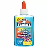 Elmer’S Colla Vinilica Colorata Semitrasparente, Lavabile, Ottima per Realizzare Slime, Blu, 147 ml, 1 Pezzo