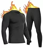 UNIQUEBELLA Intimo Termico da Uomo Set Intimo Funzionale da Uomo Traspirante Intimo da Sci Intimo Termico da Uomo Intimo Invernale Adatto per Corsa, Ciclismo, Calcio, Sci, Moto Calore
