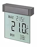 TFA Dostmann Vision Termometro digitale da finestra, 30.1025, ampio display con temperatura esterna, argento